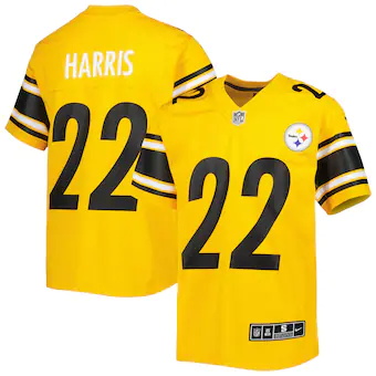 youth nike najee harris gold pittsburgh steelers inverted g